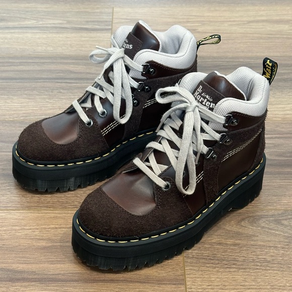 Dr. Martens Shoes - Dr. Martens Zuma Hiker Leather & Suede Hiker Style Boots in Brown Size 8